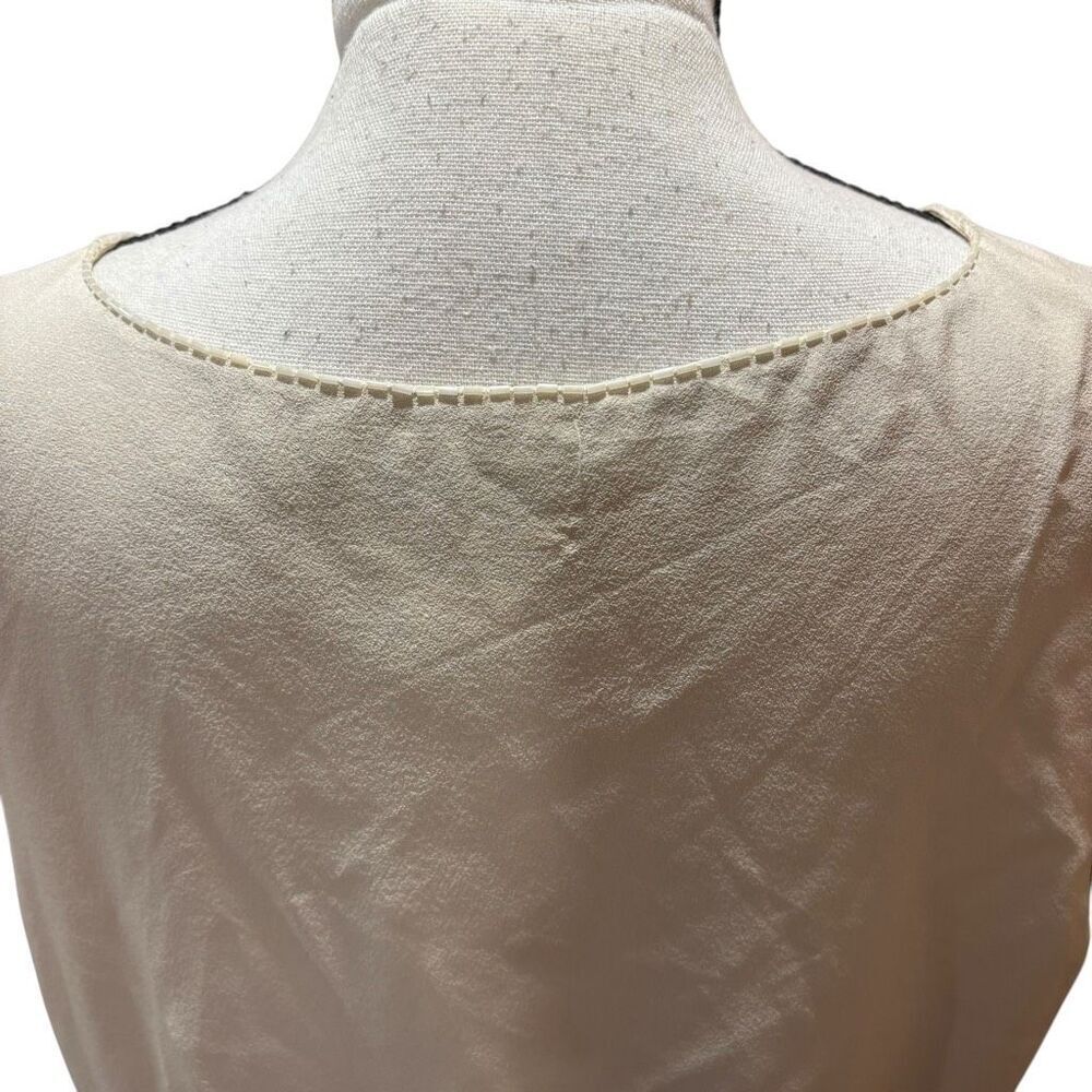 Talbot 100% Silk Beaded Tank‎ Embellished Beaded Beige Woman Size 16 NWT - Picture 3 of 9